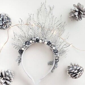 TASHA AUGUST Winter Crown Headpiece / Ice Frost Queen
